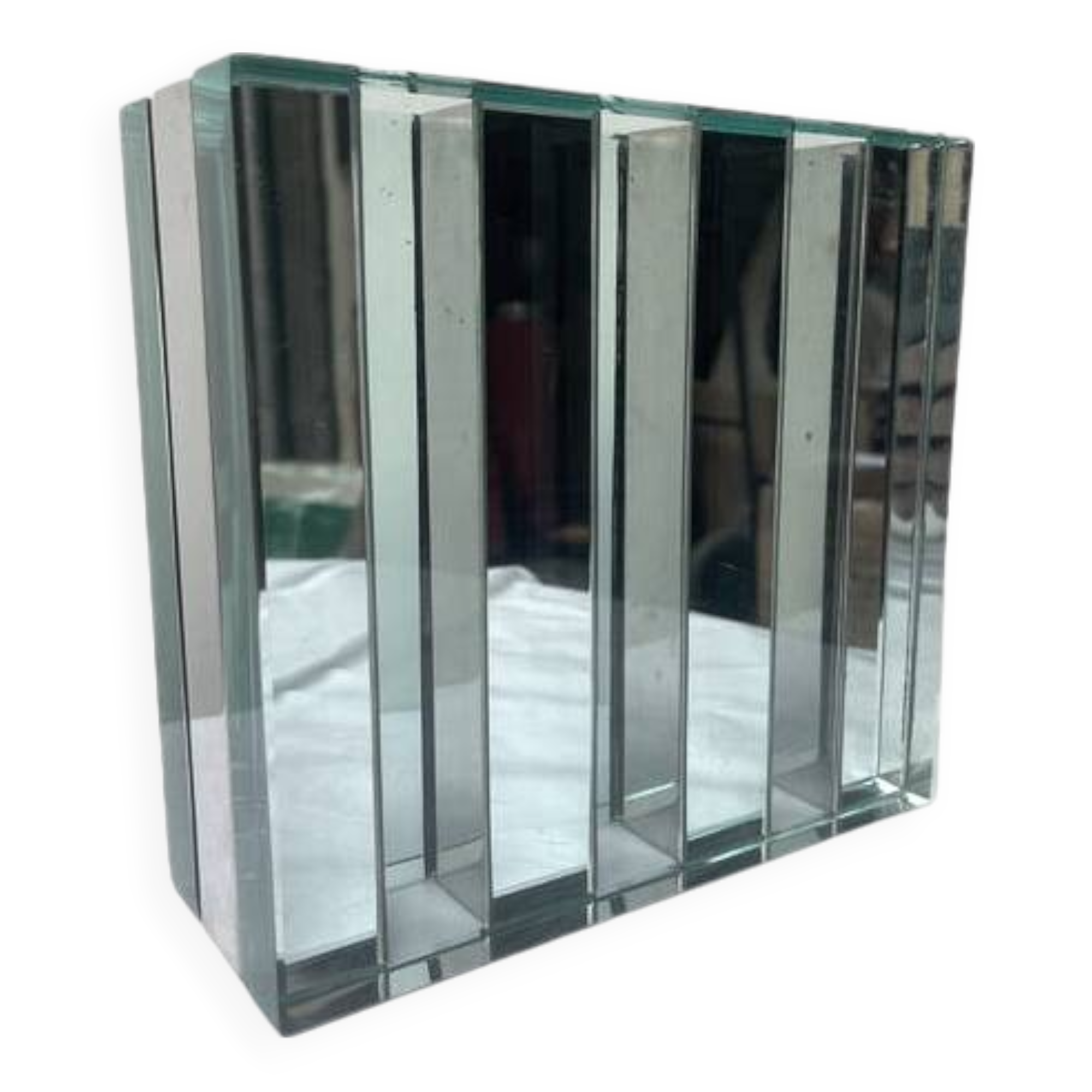 Vintage Vase • Gallotti & Radice • Glass • Mirror • Steel • 1950-1970