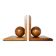 Pair of solid wood bookends with turned spheres – Minimalist design