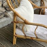 Pair rattan armchairs