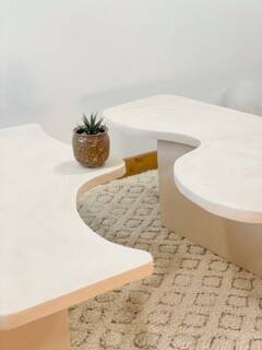Concrete coffee table - Beige - Length 100 cm - Terra n°4
