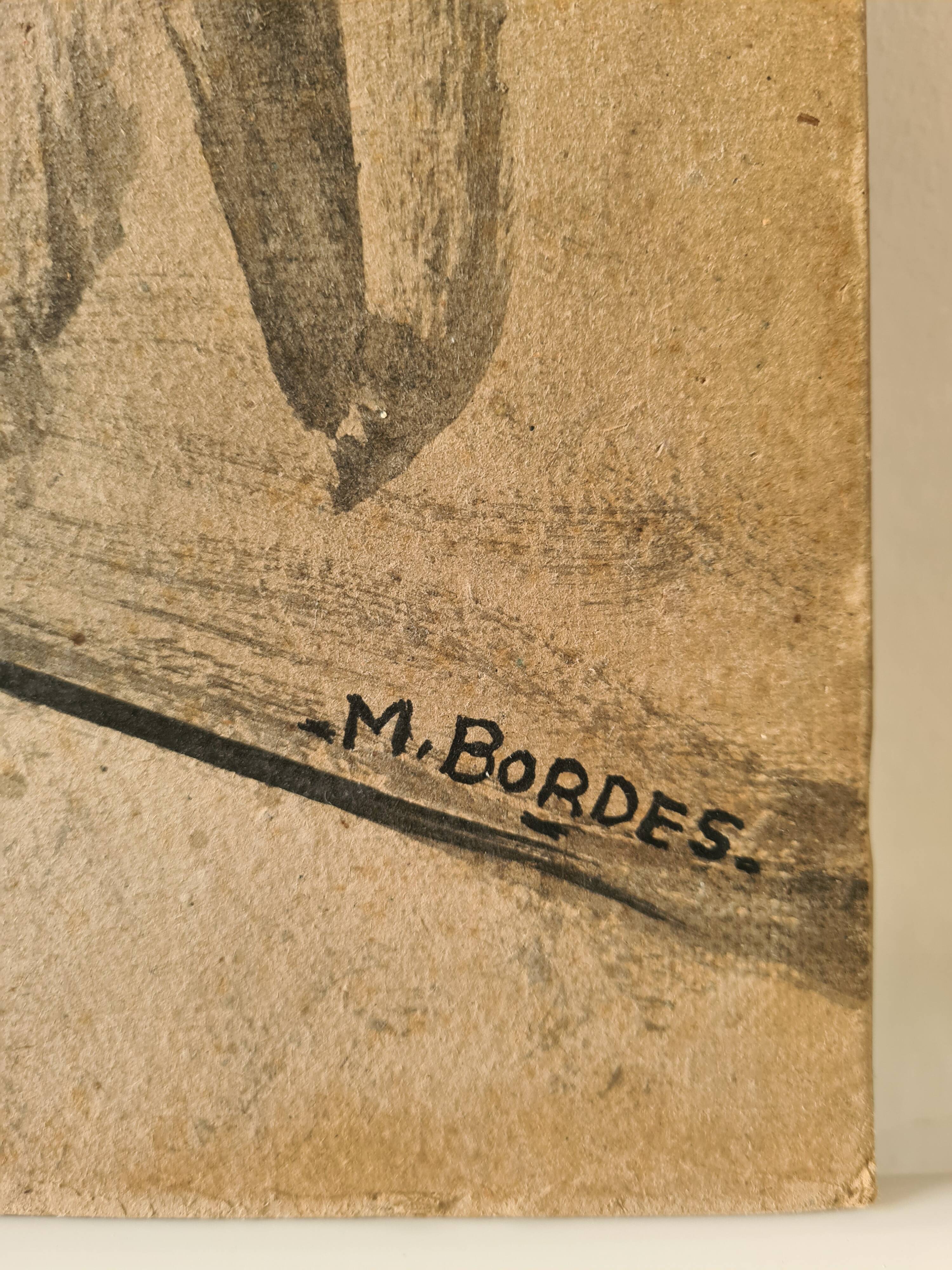 Study of nude in the workshop - oil of 1923 by Bordes