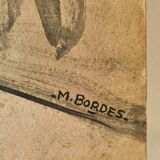 Study of nude in the workshop - oil of 1923 by Bordes