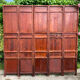 Chinese screen with five wooden panels, gilded décor of characters, vegetables, flowers and birds