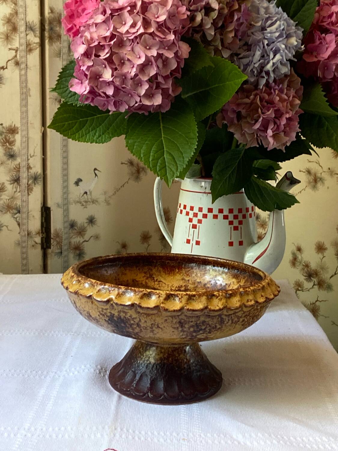 Vintage German earthenware fruit bowl – 1970s