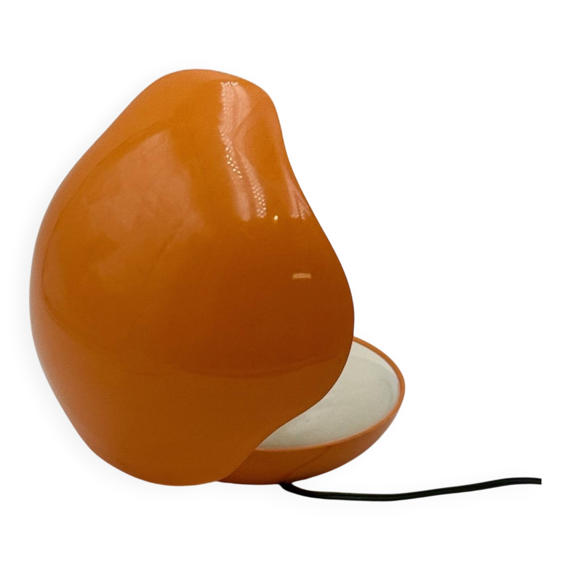 Lampe Oyster orange vintage par Gamma3, design italien des années 1970