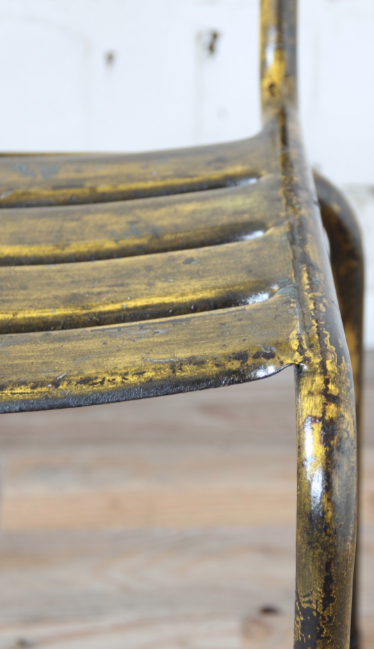 Yellow metal bistro chair