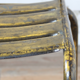 Chaise bistro en métal jaune
