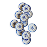 Set of 12 vintage blue flower dessert plates