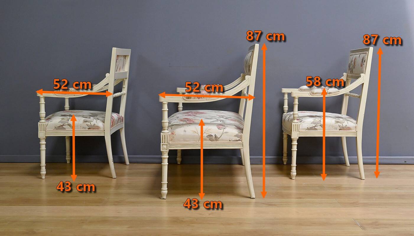 Louis XVI style lounge with benches and armchairs – 2nd part of the 20th century