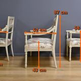 Louis XVI style lounge with benches and armchairs – 2nd part of the 20th century