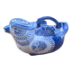 Old teapot / bird-shaped jug in blue and white porcelain