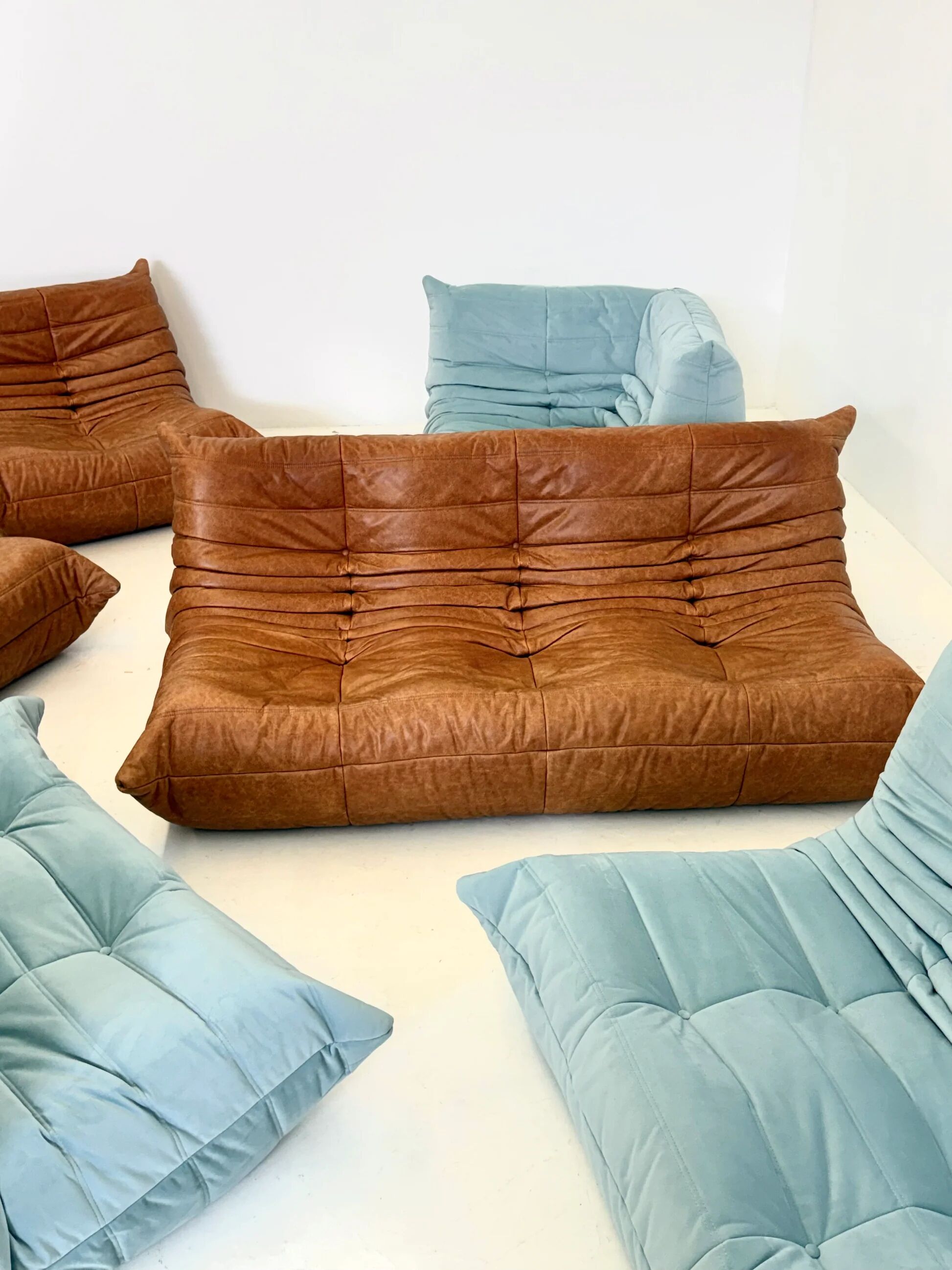 Ligne Roset Togo 3-seater in cognac leather