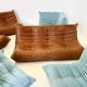 Ligne Roset Togo 3-seater in cognac leather