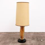 Brutalist Table Lamp Marble & Glass, Vintage 1980