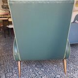 Fauteuil similicuir vert