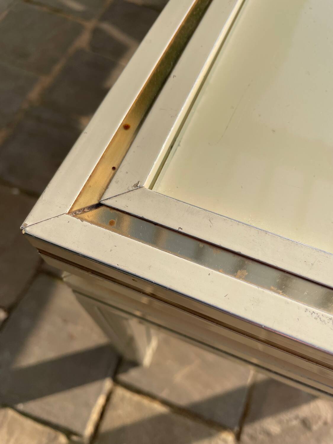 2 vintage 1970s ivory coffee tables