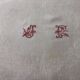 Nappe damassée, monogramme jf