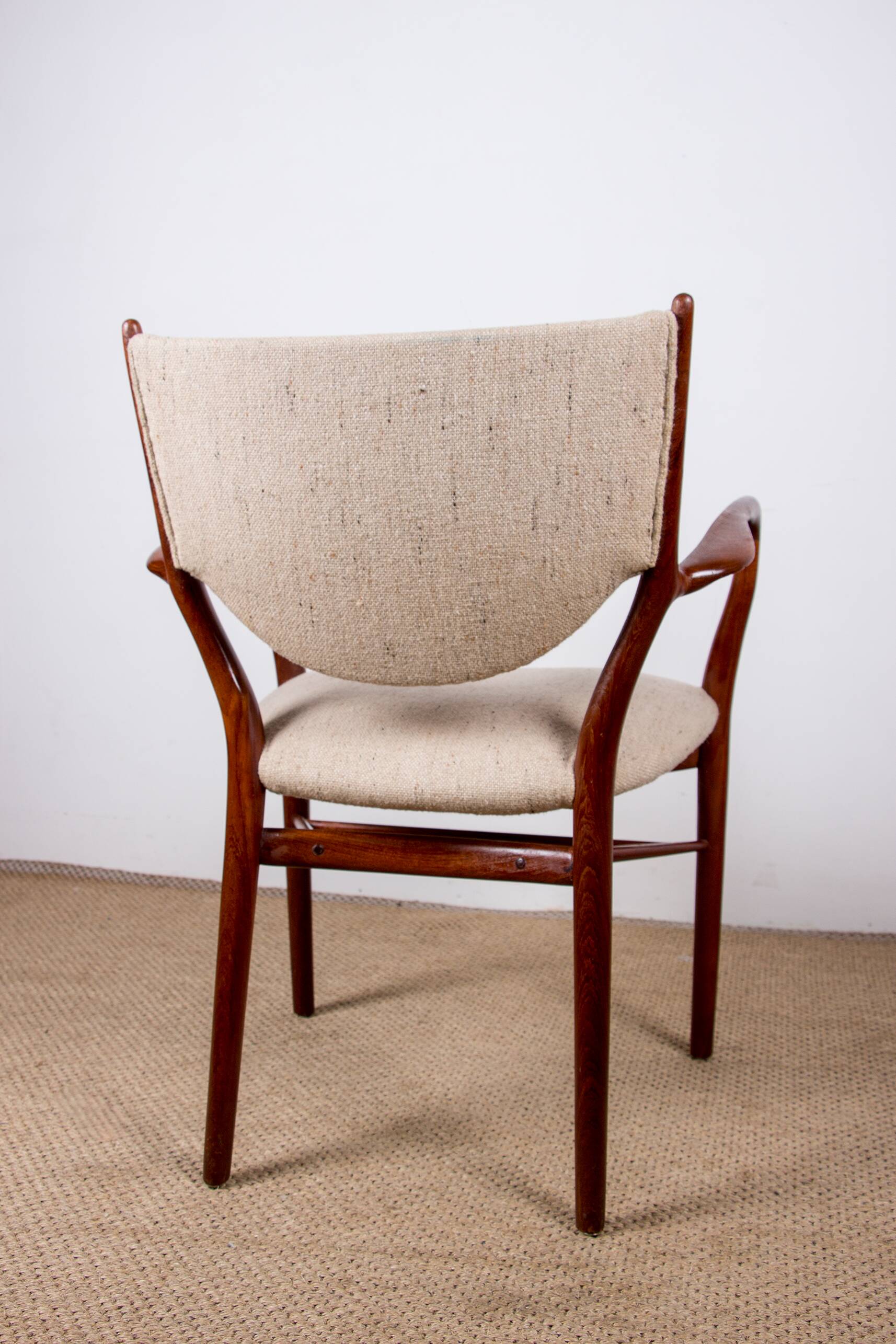 Danish teak and fabric armchair model BO-72, Finn Jhul for Bovirke 1946.