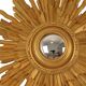 Vintage Wooden Sunburst Convex Mirror, Gold, 46cm