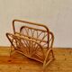 Vintage rattan magazine rack
