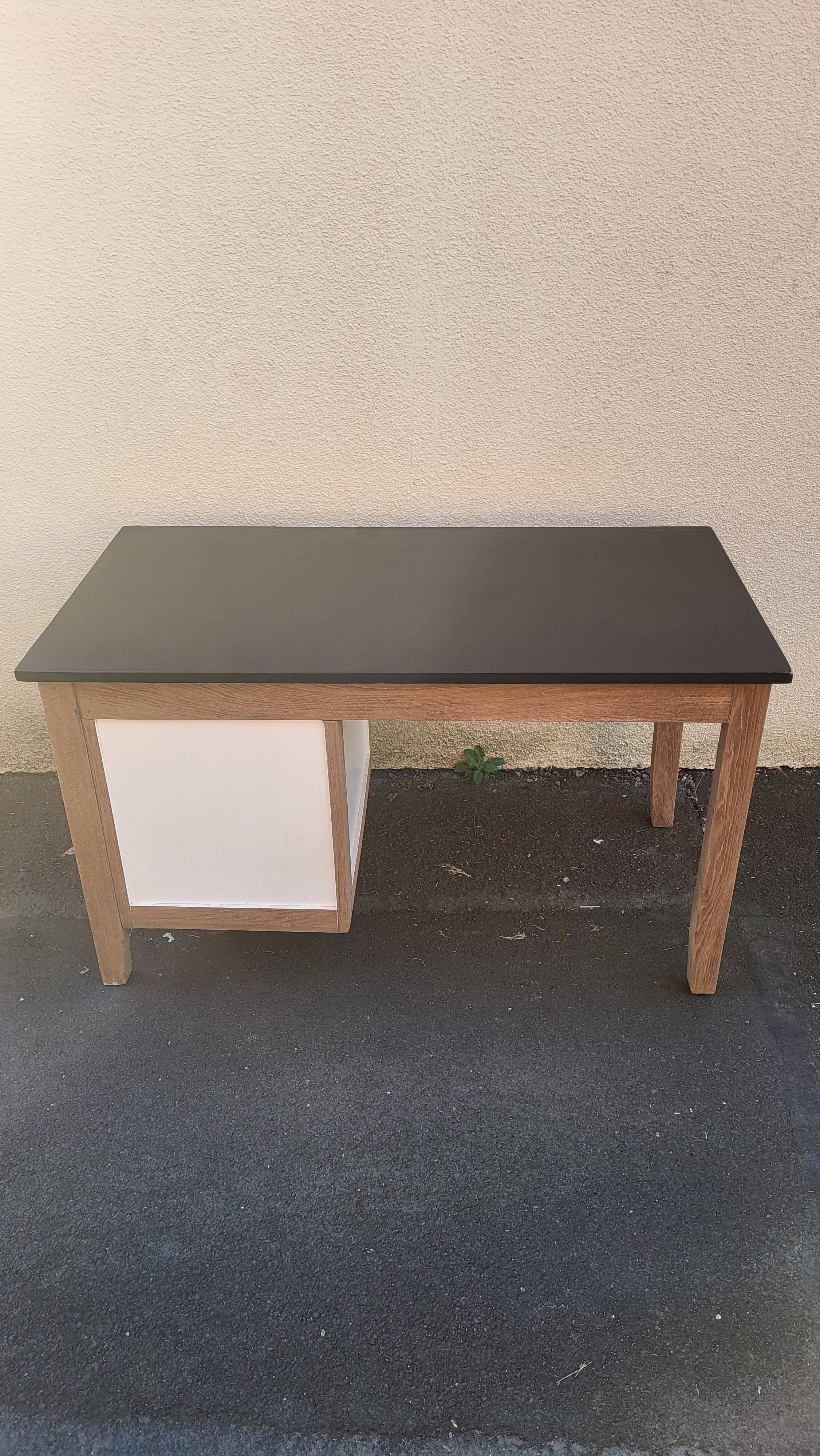 beautiful desk 1940/60 in revamped wood