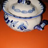 Vintage Gzhel porcelain sugar bowl