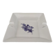 Square ashtray in Limoges porcelain decoration pink blue midnight