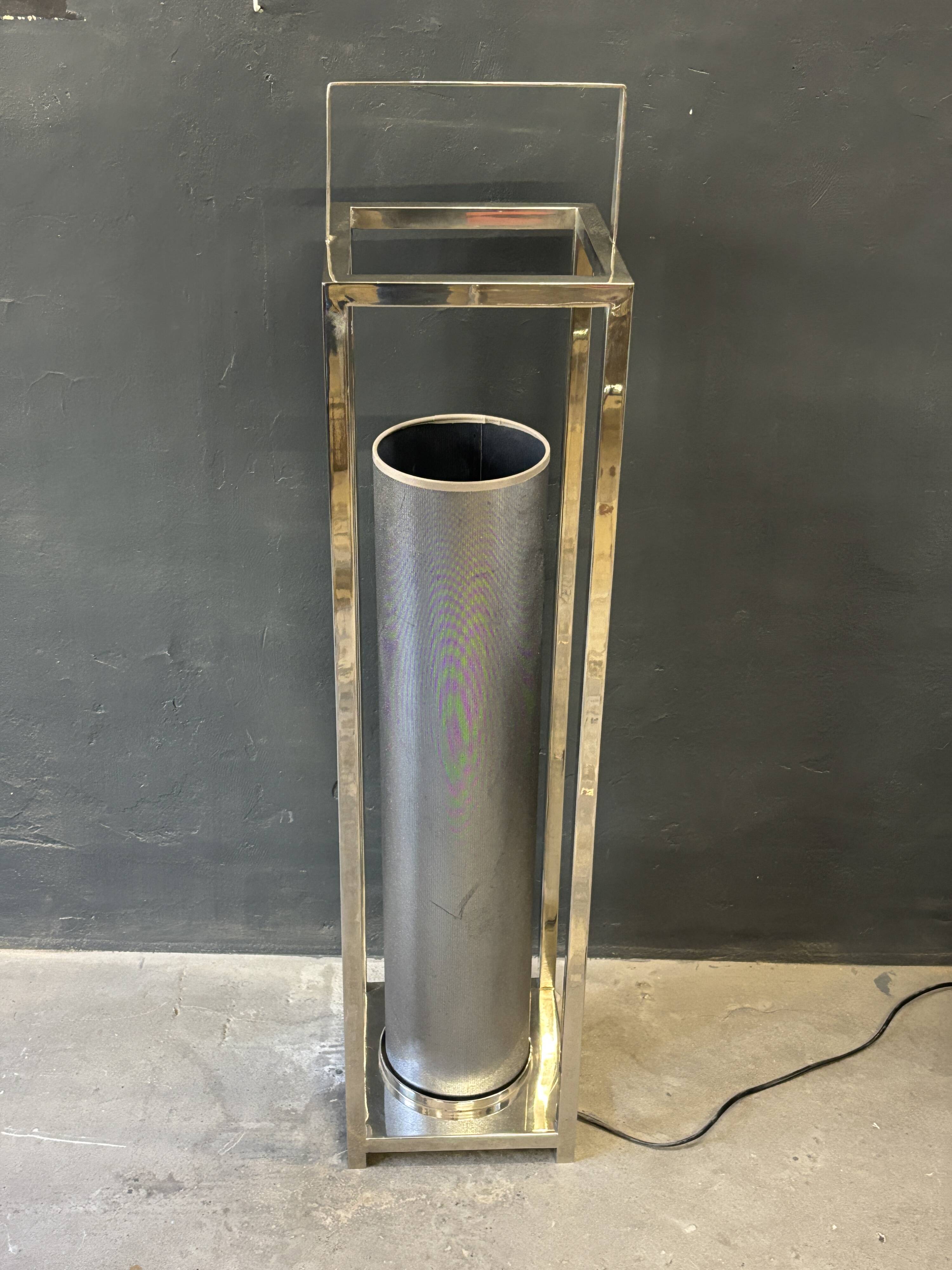 Vintage 80s chrome design floor lamp