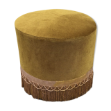 Vintage pouf in gold velvet
