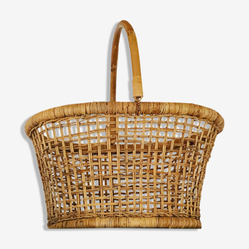 Panier vintage en osier et rotin