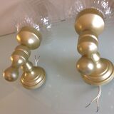 Pair of glass and gilded wood globes /vintage 60-70
