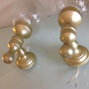 Pair of glass and gilded wood globes /vintage 60-70