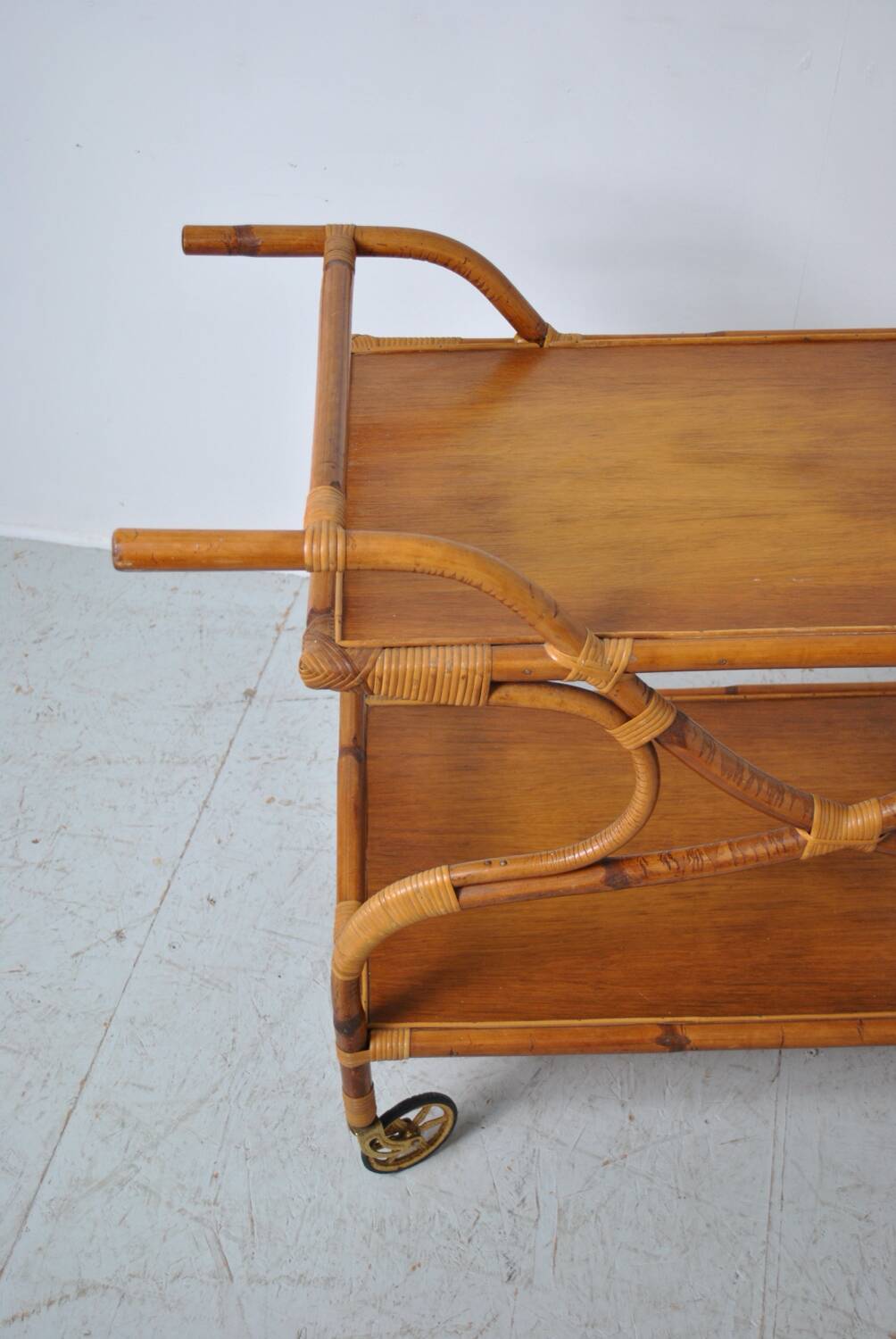 Rattan serving trolley 1970
