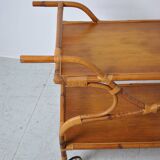 Rattan serving trolley 1970