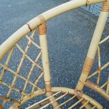 Old wicker rattan armchair