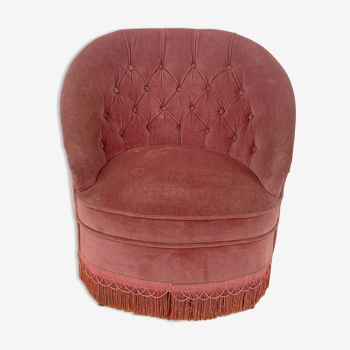 Vintage Toad Armchair in Pink Velvet