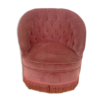 Vintage Toad Armchair in Pink Velvet