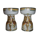 Pair of Keraluc Quimper candle holders