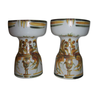 Pair of Keraluc Quimper candle holders