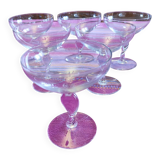 6 crystal champagne coupes