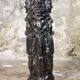 Adam and Eve wooden pedestal, religious art
