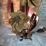 Lamp vintage leaves and flowers of dried banana 70's