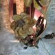 Lampe vintage en feuilles et fleurs de bananier séchées 70