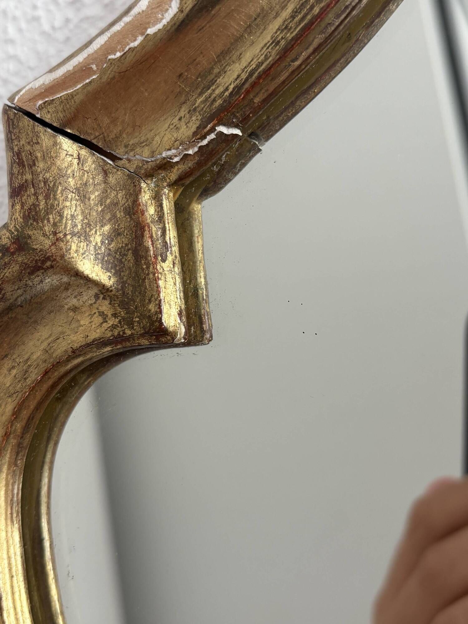 Vintage mirror 1960s Belgian rocaille style gilded wood - 61 x 49 cm