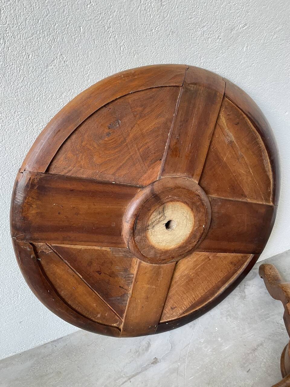 Empire walnut and marble pedestal table, late 19th century