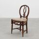Chaise Gustavienne en noyer du XVIIIe siècle avec rembourrage en cuir, Royaume-Uni victorien