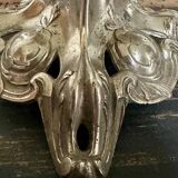 Silver metal candle holder