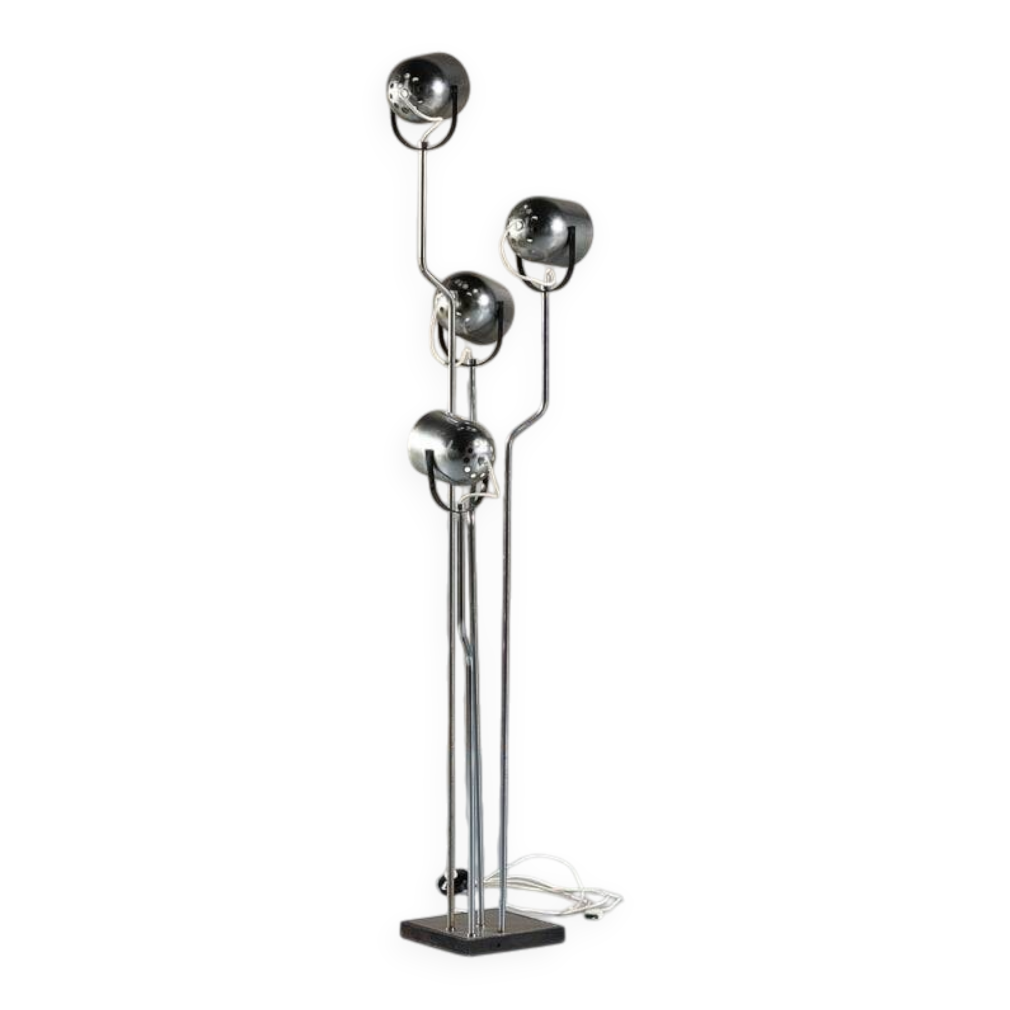 Goffredo Reggiani chrome floor lamp with four spotlights, Italy, 1970s