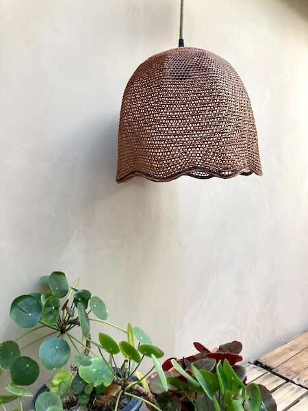 Wicker suspension tulip shape