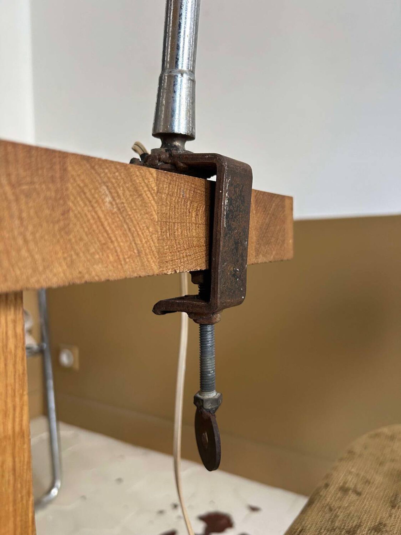 Lampe de bureau orientable, métal chromé, France 1940